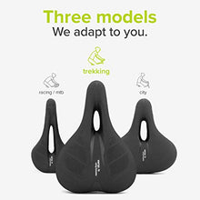 Load image into Gallery viewer, Velmia Bike Saddle for [Trekking Bikes] - Comfortable seat for Men and Women with Innovative 3-Zone-Concept &amp; Memory Foam - Waterproof Bicycle Saddle with Ergonomic Design &amp; Video (Trekking)
