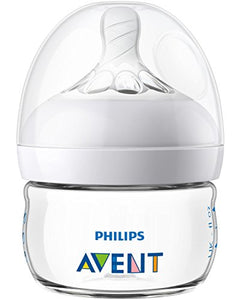 Philips Avent Natural Baby Bottle, Clear, 2oz, 2pk, SCF019/25