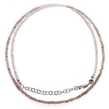Load image into Gallery viewer, NirvanaIN 1 Strand Necklace, Chocolate Moonstone Necklace with White Moonstone, Sterling Silver Necklace, Beaded Necklace, Moonstone Beads Necklace
