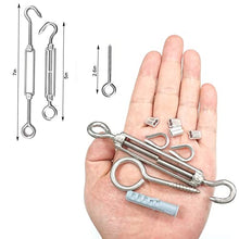 Load image into Gallery viewer, TooTaci Turnbuckle Wire Tensioner Strainer kit with 1/16" Stainless Steel Coated Cable Wire Rope 200ft, M5 Stainless Turnbuckle,Cable Tensioner Kit for Cable Railing, Picture Hanging, Lights Hanging
