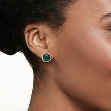 Load image into Gallery viewer, Ross-Simons 4.00 ct. t.w. Emerald and .19 ct. t.w. Diamond Earrings in 18kt Gold Over Sterling
