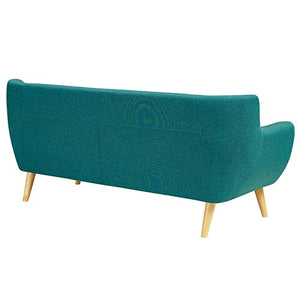 Modway Remark Mid-Century Modern Upholstered Fabric Living Room Set, Armchair/Loveseat/Sofa, Teal