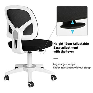 HBADA Office Chair, Mesh Desk Task Chair, Ergonomic Computer Chair with Adjustable Height for Adults and Kids,White