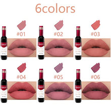 Load image into Gallery viewer, DAGEDA 6Pcs Wine Lip Tint, Matte Lipstick Lip Stain Set Long Lasting Waterproof Lip Stain Set, 6 Colors Velvety Liquid Wine Bottle Lip Gloss, Non-stick Cup Lip Makeup Gift Kit for Girls Women（B Set
