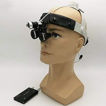 Load image into Gallery viewer, WAWB 2.5X Loupes Surgical Binocular Glass Head Mount Magnifier with LED Light, Medical Magnifier Leather Headband
