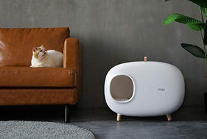 MS Cat Litter Box for Easier Handling of Cat Litter, Enclosed Design, Easy to Clean, Prevent Sand Leakage, Easy Assembly and Large Space, with Cat Litter Scoop