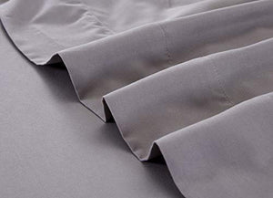 JSD Ultra Soft Brushed Microfiber Sheet Set 4 Piece, Light Grey Twin Sheets Extra Deep Pocket 100 GSM Hotel Quality Sheets, Durable Wrinkle Free