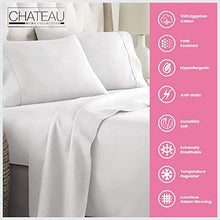 Load image into Gallery viewer, CHATEAU HOME COLLECTION 100% Egyptian Cotton Sheets King Size, 800 Thread Count White 4 Piece Sheet Set, Solid Sateen Weave, 16&quot; Deep Pocket (Fits Upto 18&quot; Mattress), Long Staple Cotton Bedsheet Set

