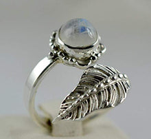 Load image into Gallery viewer, Rainbow Moonstone Silver Ring, Rainbow Moonstone, Moonstone Ring, 925 Sterling Silver, Silver Ring, Handmade Jewelry, Size 4-13 US

