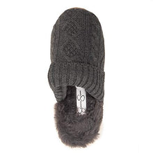 Load image into Gallery viewer, Jessica Simpson Women's Soft Cable Knit Slippers with Indoor/Outdoor Sole, Charcoal, Large
