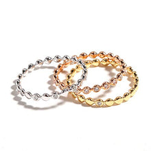 Load image into Gallery viewer, Carleen 18k Solid Yellow Gold 0.1ct Diamond Stackable Beaded Ring Band Women Girls
