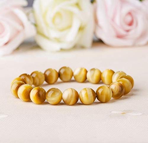 Golden Success Bracelet - Natural Golden Tiger Eye Bracelet - Bring Success - Energy - Happiness Bracelet for Luck - Gemstone Stretch Bracelet