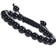 Load image into Gallery viewer, Massive Beads Black Onyx Beads, 8MM Semi-Precious Gemstones Adjustable Bracelet,Unisex (Onyx)
