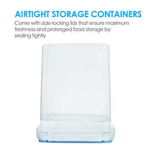 Load image into Gallery viewer, Large Food Storage Containers 5.2L / 176oz, Vtopmart 4 Pieces BPA Free Plastic Airtight Food Storage Canisters for Flour, Sugar, Baking Supplies, with 4 Measuring Cups and 24 Labels, Blue
