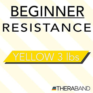 TheraBand Resistance Bands, 6 Yard Roll Professional Latex Elastic Band For Upper Body, Lower Body, & Core Exercise, Physical Therapy, Pilates, Home Workouts, & Rehab, Yellow, Thin, Beginner Level 2