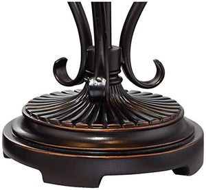 Feuille Rustic Table Lamp Metal Openwork Leaf Accents Mica Shade for Living Room Family Bedroom Bedside Nightstand - Franklin Iron Works