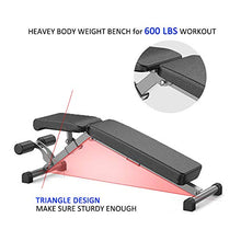 Load image into Gallery viewer, KFK Weight Bench Adjustable Full Body Workout Foldable Incline Decline Exercise Workout Bench for Home Gym
