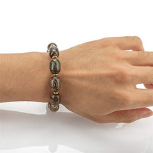 Load image into Gallery viewer, ZenBless Fengshui Protective bracelet Oval Green Tibetan Dzi Beads Bracelet Amulet Bangle Attract Good Luck
