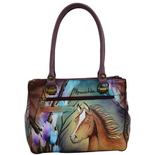 Load image into Gallery viewer, Anuschka Women&#39;s Genuine Leather Triple Compartment Medium Tote | Hand Painted Original Artwork | Free Spirit

