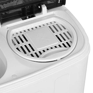 SUPER DEAL Portable Compact Mini Twin Tub Washing Machine w/Wash and Spin Cycle, Built-in Gravity Drain, 13lbs Capacity For Camping, Apartments, Dorms, College Rooms, RV’s, Delicates and more