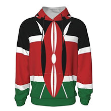 Load image into Gallery viewer, Kenya Flag Print Hoodies Kids 3D Print Sweatshirts Long Sleeve Pullover Hoodies with Pocket for Teen Boys and Girls Black
