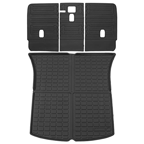 Load image into Gallery viewer, Xipoo Fit Tesla Model Y Trunk Mats Back Seat Protector All Weather TPE Backrest Mat for 2022 2021 2020 Tesla Model Y 5 Seater Accessories (Rear Trunk Backrest Mat+Rear Trunk Mat)