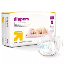 Load image into Gallery viewer, Up and Up Newborn Size Day or Night Diapers - Leak Protection - Up to 10 Pounds - Soft and Breathable - Wetness Indicator - 2 Designs Per Pack,White,NB
