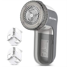 Load image into Gallery viewer, BEAUTURAL Fabric Shaver and Lint Remover, Sweater Defuzzer with 2-Speeds, 2 Replaceable Stainless Steel Blades, Battery Operated, Remove Clothes Fuzz, Lint Balls, Pills, Bobbles
