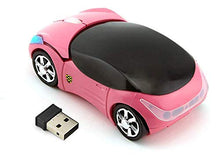 Load image into Gallery viewer, Cool 3D Sport Car Shape Mouse 2.4GHz Wireless Mouse Optical Ergonomic Gaming Mice Mini Small Office Mouse with USB Receiver for PC Laptop Computer for Kids Girls,1600DPI 3 Buttons(Pink)
