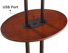 Load image into Gallery viewer, Roscoe Bronze Twin Pole Floor Lamp with Tray Table and USB - Franklin Iron Works
