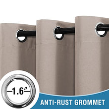 Load image into Gallery viewer, H.VERSAILTEX 100% Blackout Patio Curtains Thermal Insulated Curtains for Sliding Door Extra Wide Window Panels Full Light Blocking Grommet Curtains with Black Liner, W100 x L96 inch - Natural
