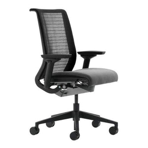 Steelcase Think Chair, Licorice 3D Knit with Grey Fabric Seat (Renewed)