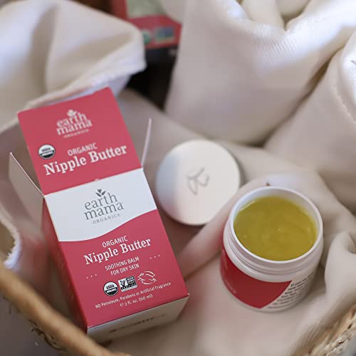 Load image into Gallery viewer, Organic Nipple Butter Breastfeeding Cream by Earth Mama | Lanolin-free, Safe for Nursing & Dry Skin, Non-GMO Project Verified, 2-Fluid Ounce (2-Pack)
