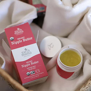 Organic Nipple Butter Breastfeeding Cream by Earth Mama | Lanolin-free, Safe for Nursing & Dry Skin, Non-GMO Project Verified, 2-Fluid Ounce (2-Pack)