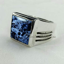 Load image into Gallery viewer, Natural Pietersite Ring, Solid 925 Sterling Silver Ring, Genuine Gemstone Jewelry, Square Pietersite Ring, Womens Pietersite Ring, Mans Statement Ring, Mens Pietersite Ring, Unisex Ring
