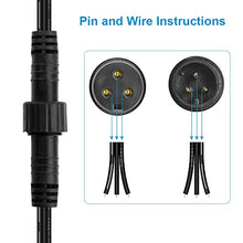 Load image into Gallery viewer, ALITOVE 3 Pin Electrical Connector 18AWG IP65 Male Female ALT-Connector 6in/15cm Extension Cable Compatible with ASIN B0923SDR5T B0923TKHY4 B0923S8Y4C B0923TN5GV for WS2811 LED Pixel Lights (5 Pairs)

