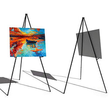 Load image into Gallery viewer, T-SIGN Instant Display Easel Stand - 63" Tripod Collapsible Portable Artist Floor Easel - Easy Folding Telescoping Adjustable Art Poster Metal Stand for Display Show
