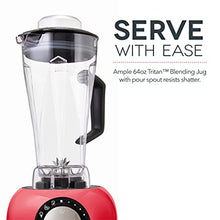 Load image into Gallery viewer, Dash Chef Series Deluxe 64 oz Blender with Stainless Steel Blades, Digital Display + USB Charging for Coffee Drinks, Fondue, Frozen Cocktails, Nut Butter, Soup, Smoothies &amp; More, 1400-Watt – Red
