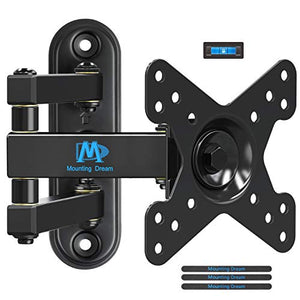 Mounting Dream Full Motion Monitor Wall Mount TV Bracket for 10-26 Inch LED, LCD Flat Screen TV and Monitor, TV Mount with Swivel Articulating Arm, Monitor Mount Up to VESA 100x100mm and 33LBS MD2463