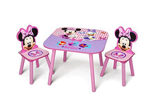Load image into Gallery viewer, Delta Children Kids Table and Chair Set (2 Chairs Included) - Ideal for Arts &amp; Crafts, Snack Time, Homeschooling, Homework &amp; More, Disney Minnie Mouse
