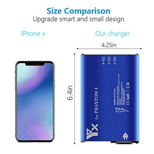 Hanatora 4 in 1 Rapid Multi Battery Charger with Ground for DJI Phantom 4/4 Advanced/4 Pro V2.0/4 Pro Plus Obsidian Drone&Remote Controller,Parallel Charging hub for Phantom 4 Series