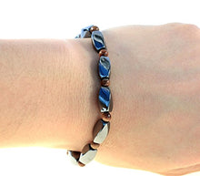 Load image into Gallery viewer, Beautiful Magnetic Black Hematite &amp; Tiger Eye Gemstone Bracelet -Good for Healing, Increases Energy, Arthritis Pain Relief Suits Both Men &amp; Women by PURPLE WHALE
