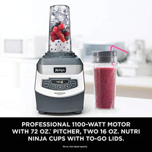 Load image into Gallery viewer, Ninja BL660 Professional Countertop Blender with 1100-Watt Base, 72 Oz Total Crushing Pitcher and (2) 16 Oz Cups for Frozen Drinks and Smoothies, Gray
