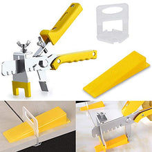 Load image into Gallery viewer, Tile Leveling System with Tile Plier - 300-Piece Tile Spacers Clips and 100-Piece Reusable Wedges - Tile Tools Set for Stone Installation (1/8 Inch Tile Spacers)
