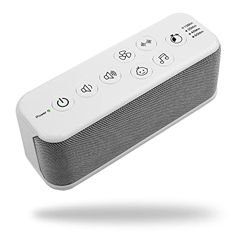 Portable Sound Machines,White Noise Machine with 42 Non Looping Natural Soothing Sounds,Battery or Adapter Charging Options Auto-Off Timer Travel Office Privacy Sound Machine for Adults Baby Kids