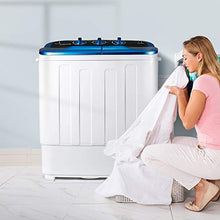 Load image into Gallery viewer, EROMMY Portable Mini Cloth Twin Tub Washing Machine Compact Washer w/Wash and Spin Cycle, 12.5 lbs 2IN1 Washer Ideal for Dorms, Apartments, RVs, Camping etc,Blue
