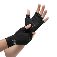 Load image into Gallery viewer, Copper Compression Arthritis Gloves - Guaranteed Highest Copper Content. Best Copper Glove for Carpal Tunnel, Computer Typing, and Everyday Support for Hands. Fit for Women and Men (1 Pair)
