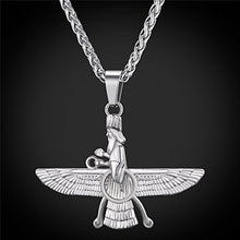 Load image into Gallery viewer, U7 Farvahar Pendant with Chain Stainless Steel Symbol of Iran Persian Gift Necklace
