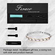 Load image into Gallery viewer, Feraco Magnetic Bracelet &amp; Ring for Women Arthritis Pain Relief Sleek titanium Steel Magnet Therapy Bracelets &amp; opper Magnetic Rings for Women, 3500 Gauss Strong

