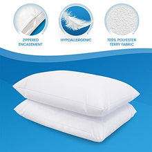 Load image into Gallery viewer, Everlasting Comfort Waterproof Pillow Protectors Standard Size, 2-Pack - Zippered Design to Prevent Bedbugs, Dust Mites and Allergens - Hypoallergenic Pillow Case Cover - Set of 2, White
